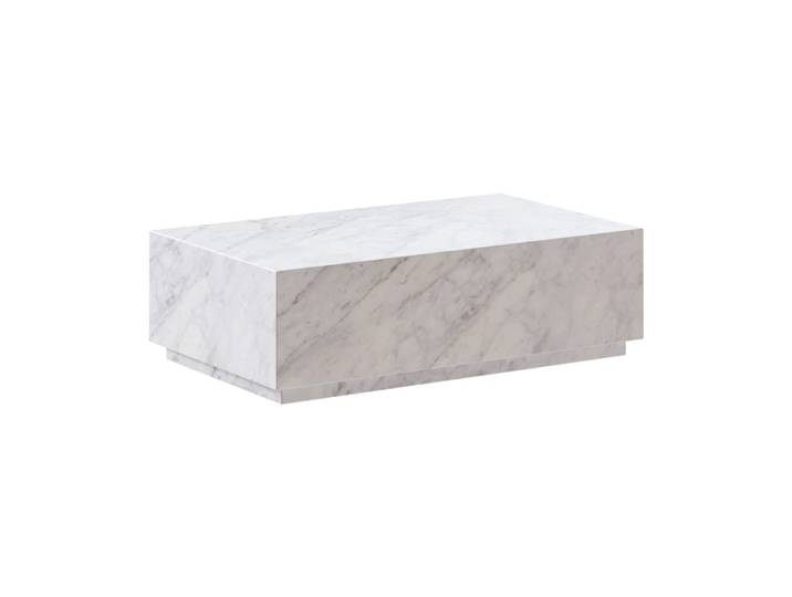 Table basse rectangulaire en marbre blanc