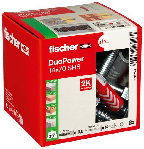 Fischer 538259 DUOPOWER 14x70 S LD 2-Komponenten-Dübel 70mm 14mm 10St.