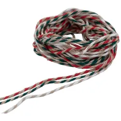 Baumwollkordelpaket, rot-grün-natur, 2 mm, 3x 5 m