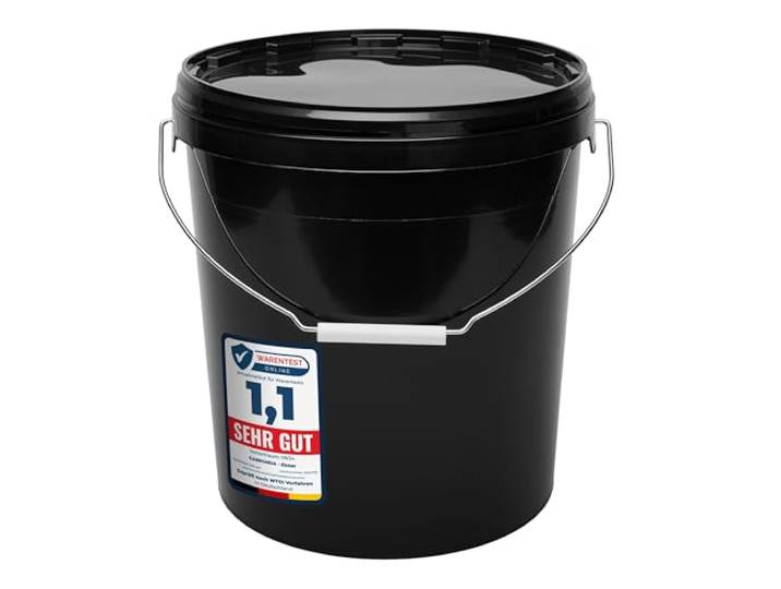 Garronda 16L mit Metallhenkel 100 Stück Eimer mit Deckel Schwarz GD-0104