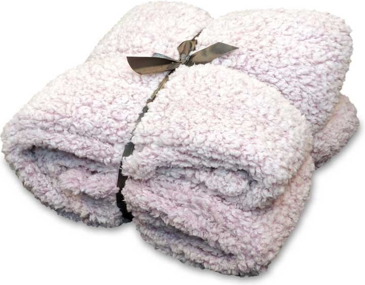 Unique Living Knut Fleece Plaid - Old Pink - 150 x 200 cm