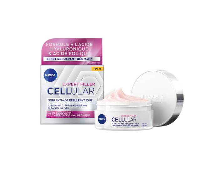 NIVEA Cellular Expert Filler Visage Soin Jour Repulpant Anti‑Âge FPS 15 50 ml