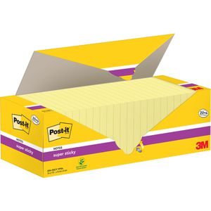 Post-it Haftnotizen Super Sticky Notes, gelb, 76 x 76mm, selbstklebend, 24x 90 Blatt