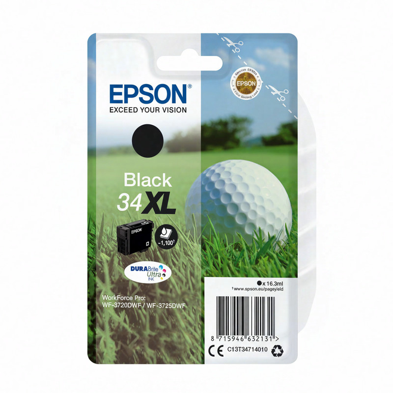 Epson 34XL DURABrite Ultra inkt voor Golf ball singlepack, zwart