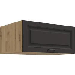 Aufsatzschrank Hochschrank 80 cm STILO Grau Küchenzeile Küchenblock Küche
