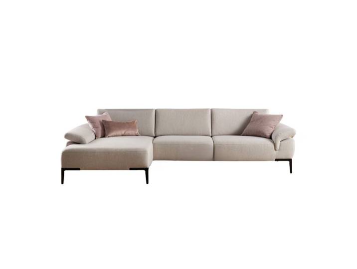 Rom Wave Ecksofa mit Sitztiefenverstellung und klappbaren Armleh