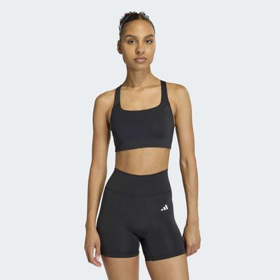 Sport-BH ADIDAS PERFORMANCE "OPTIME WORKOUT BH, MITTLERE BELASTUNG", Damen, Gr. L, N-Gr, schwarz, Obermaterial: 79% Polyester, 21% Elasthan, BHs Sport-BH