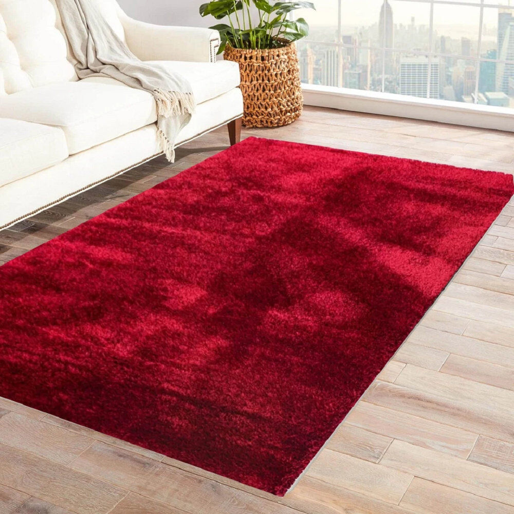 Household Furnishing York Rug Red Red Rectangle 120 x 170 cm