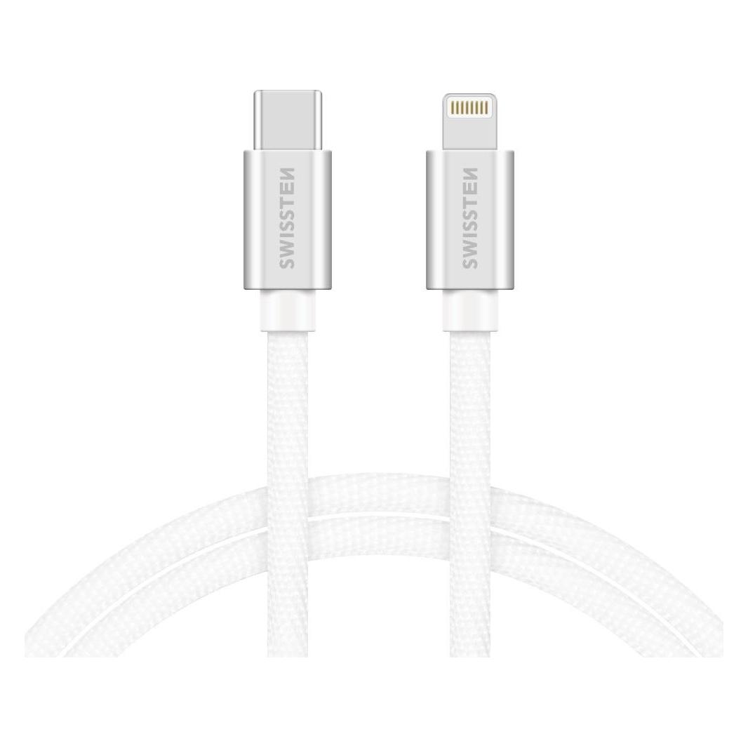 Swissten Textile Universal Quick Charge 3.1 USB-C to Lightning Data and Charging Cable 1.2m (1.20 m) (8595217455870)