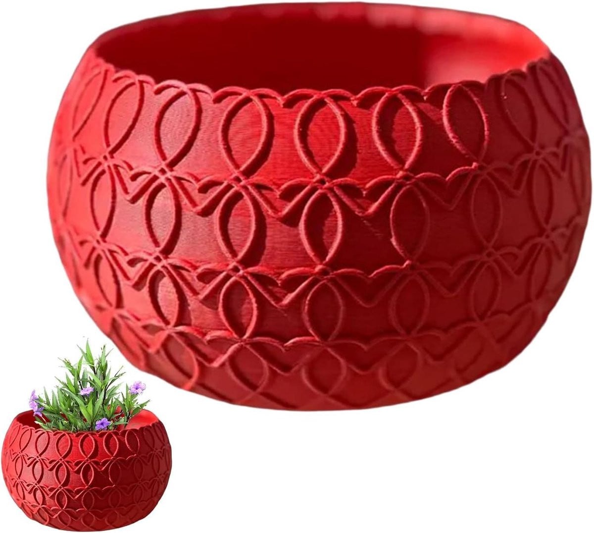 Decoratieve Snoepkom Hart Rood - 10 cm Diameter