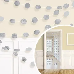 6 Glitzer Girlanden silber