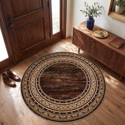 Garvee Vintage Floral Geometric Bordered Area Rug