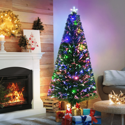 Daily Deals Depot Fiber Optic Artificial Christmas Tree Pre Lit With Multi Color LED Lights, Dense Tip Holiday Decor, Sturdy Metal Base Fiber Optic Artificial Christmas Tree Pre Lit With Multi Color LED Lights, Dense Tip Holiday Decor, Sturdy Metal Base