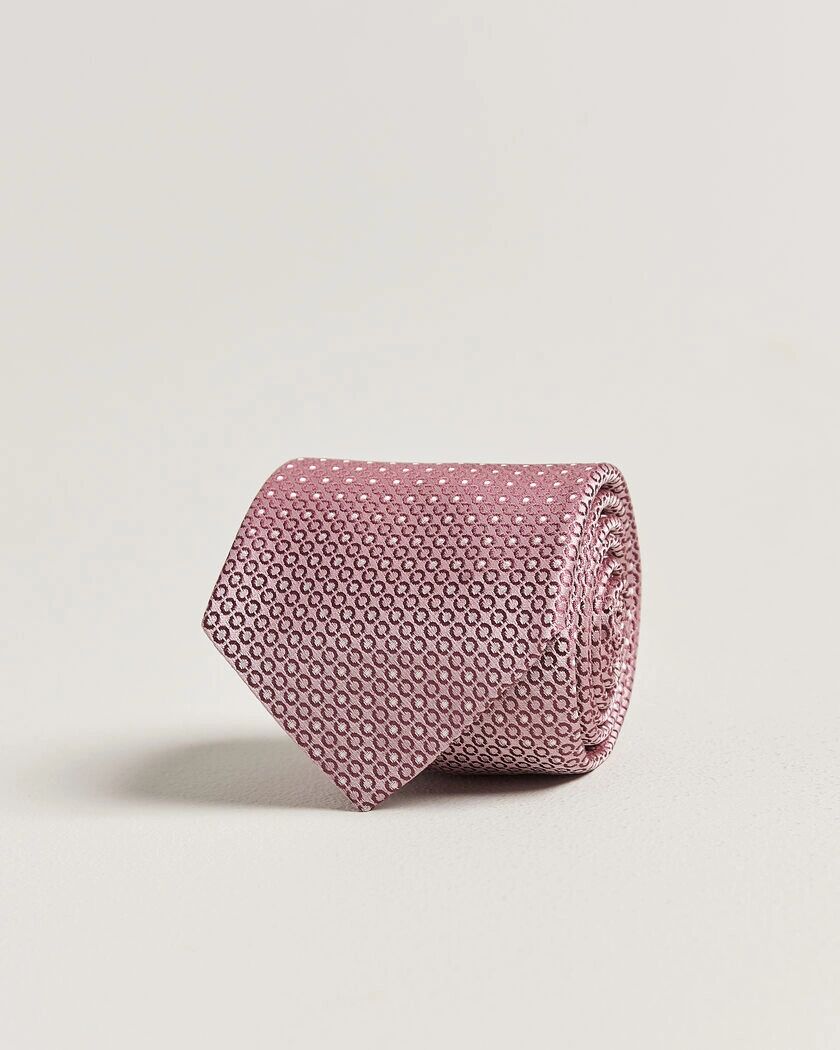 Canali Jacquard Silk Tie Rosa