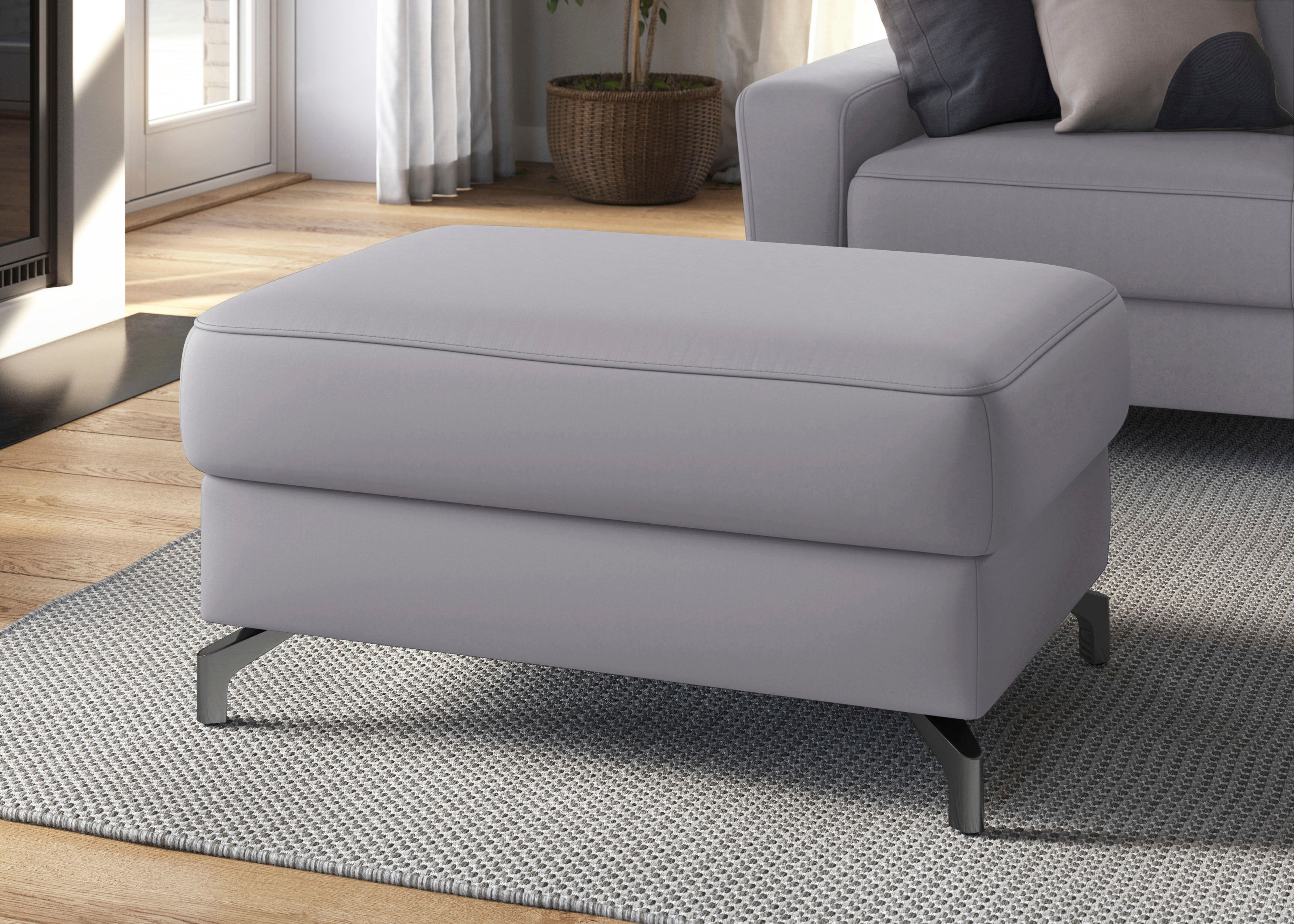 Stauraumhocker SIT & MORE "Scarlett", grau, B:102cm H:48cm T:67cm, Hocker, Stauraumhocker, mit Stauraum