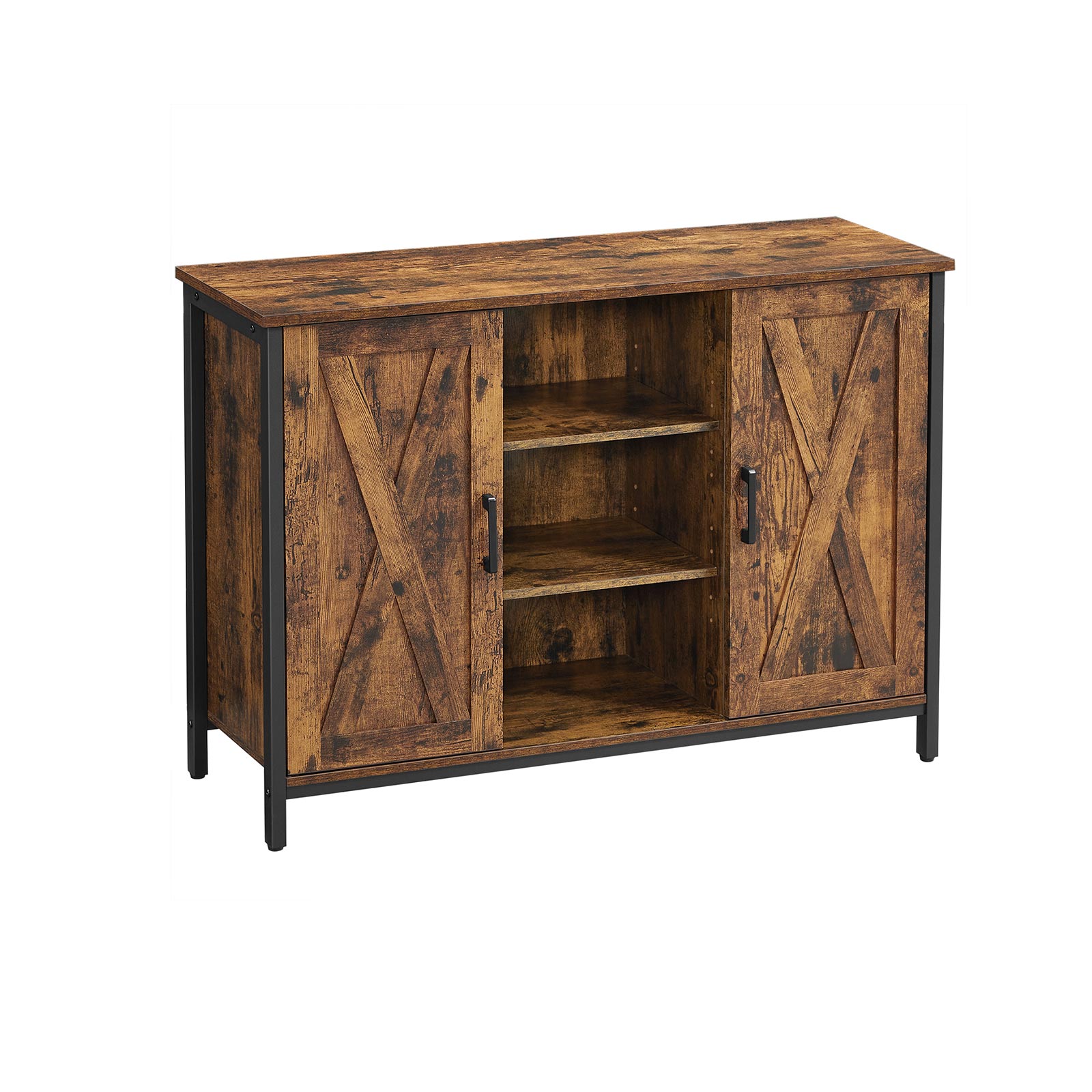 VASAGLE Sideboard vintagebraun-schwarz LSC098B01