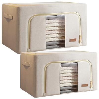 Joybos - Maxi-Set mit 2 Aufbewahrungsboxen für Kleidung, 66 + 100 l, faltbar, aus Textilmaterial