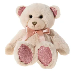 Heunec - Friends4ever - Pearlie Bär"Taupie"mit rosé Schleife Teddy 18cm