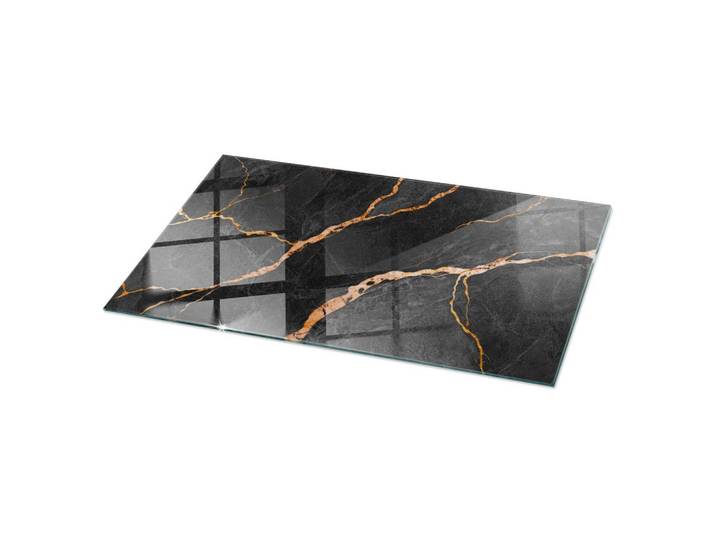 GLASPLATTE 100x50 cm Marmormuster mit Adern