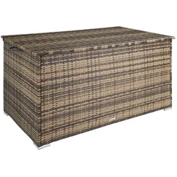 tectake Kissenbox Aluminium mit Stauraum Oslo - Leichtes Öffnen - 145x82,5x79,5 cm - Natur