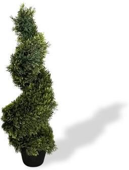 "XBrand 35.4"" H Cypress Spiral w/pot used in garden and outdoor"
