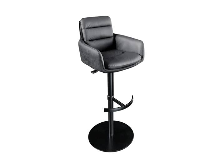360° drehbarer Echtleder Barstuhl „Big Lewis“ Echtleder Anthrazit Invicta Interiors