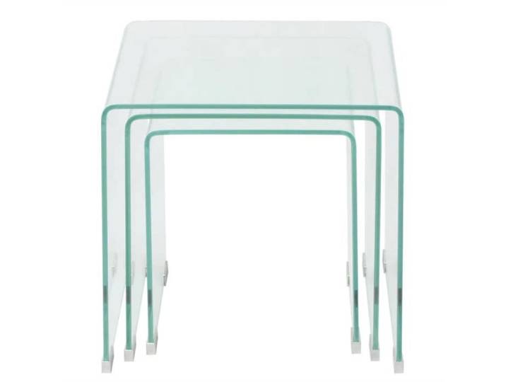 Mode Set de Tables basses - 3 Pièces - Verre trempé Transparent 244190