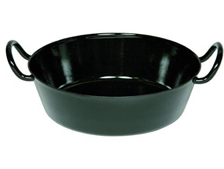 Riess, 0382-022, Schnitzelpfanne ø 24cm, CLASSIC, SCHWARZEMAILLE, Emaille, Vol. (rec.): 1,7 Liter, Made in Österreich, LBH: 30,3x24,5x8,8cm, 0,895kg, Induktionskocher kompatibel, Gasherd geeignet