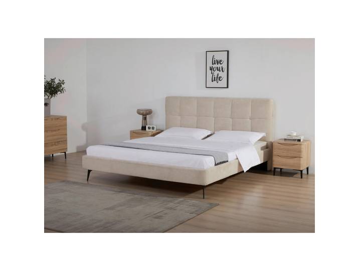 Boxxx Polsterbett, Beige, Metall, Kiefer, 180x200 cm, Bsci, Schlafzimmer, Betten, Polsterbetten