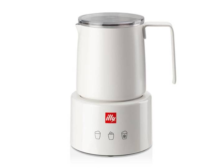 Illy Milchaufschäumer Milchaufschäumer weiß by Piero Lissoni, Temperatur einstellbar, Heiß und Kaltgetränke