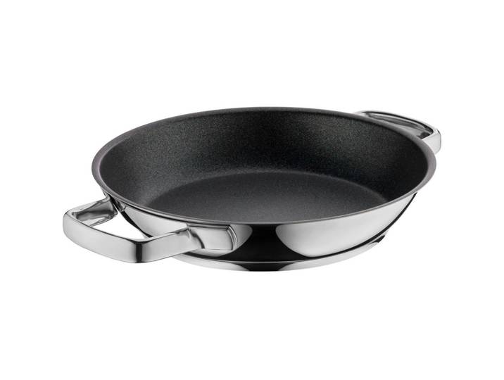 WMF Servierpfanne, Schwarz, Silberfarben, Metall, rund, antihaftbeschichtet, TransTherm®-Allherdboden, Kochgeschirr, Pfannen, Bratpfannen