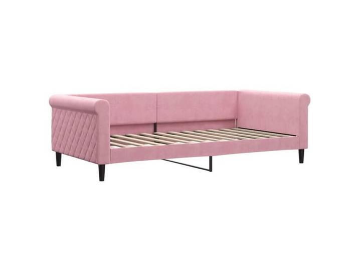 Rose Lit de repos rose 100x200 cm velours - Structure de lit LV112216