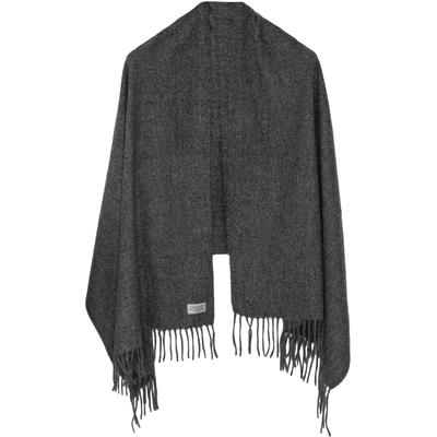 Strickschal CHILLOUTS "Gisa Scarf", Damen, grau (dunkelgrau), Strick, Obermaterial: 100% Polyester, unifarben, Modetücher, Größe: 180 x 70 cm, vielseitige Tragemöglichkeiten