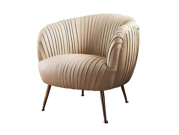 Xlmoebel Loungesessel Beige Designer-Loungesessel mit eleganter Verarbeitung und Komfort (1-St., Sessel), Hergestellt in Europa