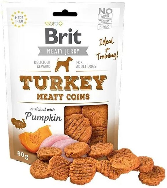 Brit Jerky Snack Meaty Coins Pavo 80 g