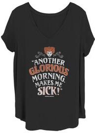 Plus Size Women's Another Glorious Morning V-Neck T-Shirt by Mad Engine in Black (Size 2X (18-20))