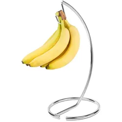 Relaxdays Silberner Bananenhalter Metall Silber