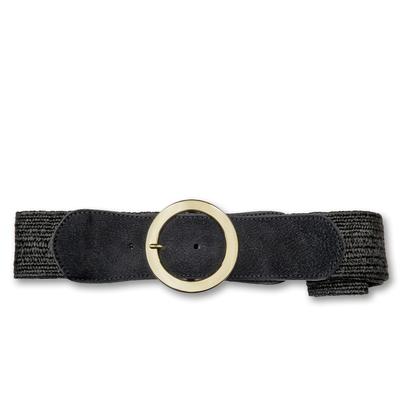 Hüftgürtel BERND GÖTZ "Hüftgürtel mit breitem Schnitt und großer Ringschließe", Damen, Gr. 75, schwarz, Kunstfaser, Gürtel Hüftgürtel
