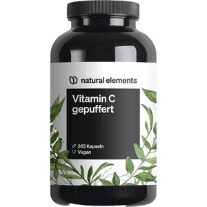 natural-elements Vitamin-C gepuffert, 365 Kapseln, 1 Kapseln täglich = 500 mg