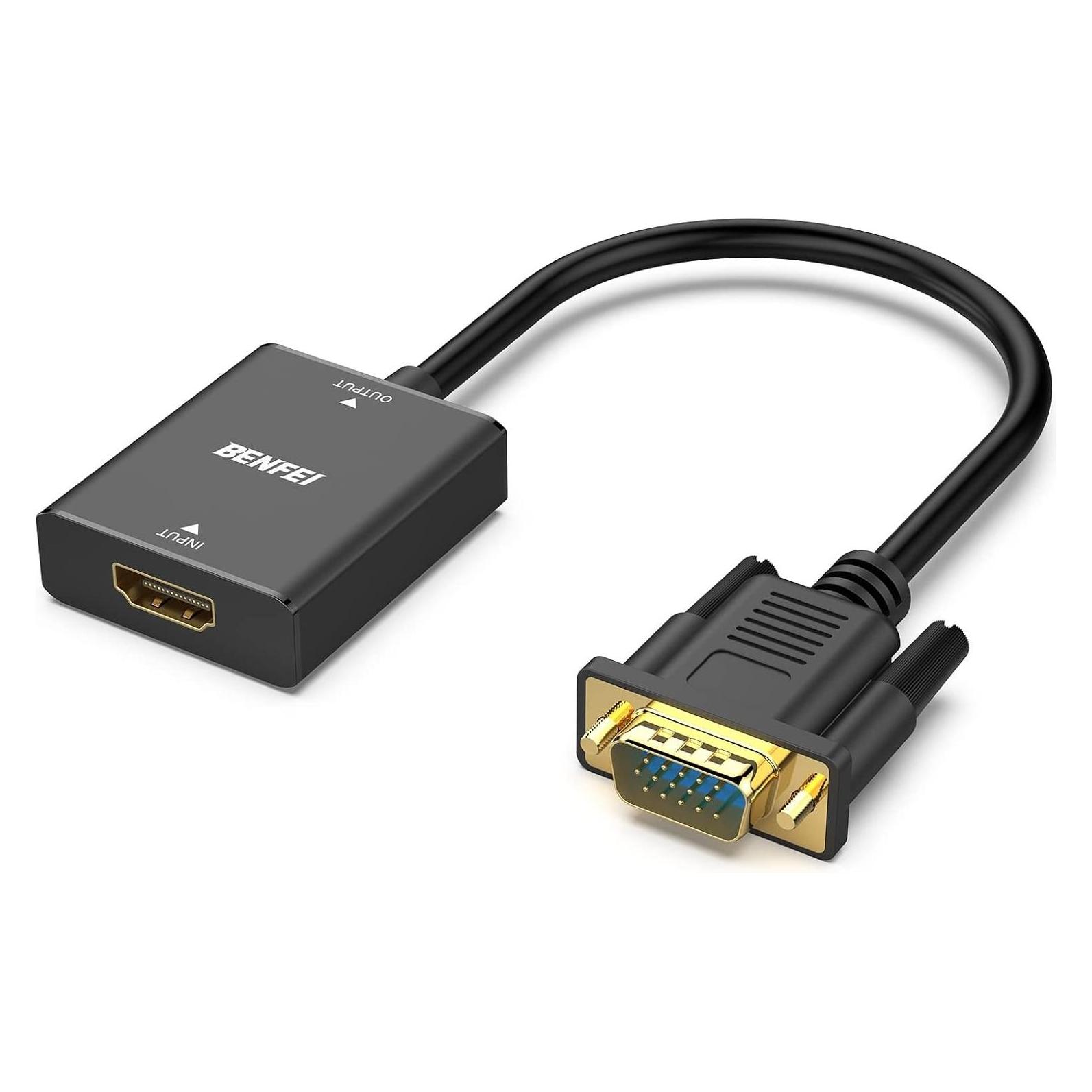 Benfei adapter HDMI to VGA unidirectional with audio jack 3.5mm black (70110395)