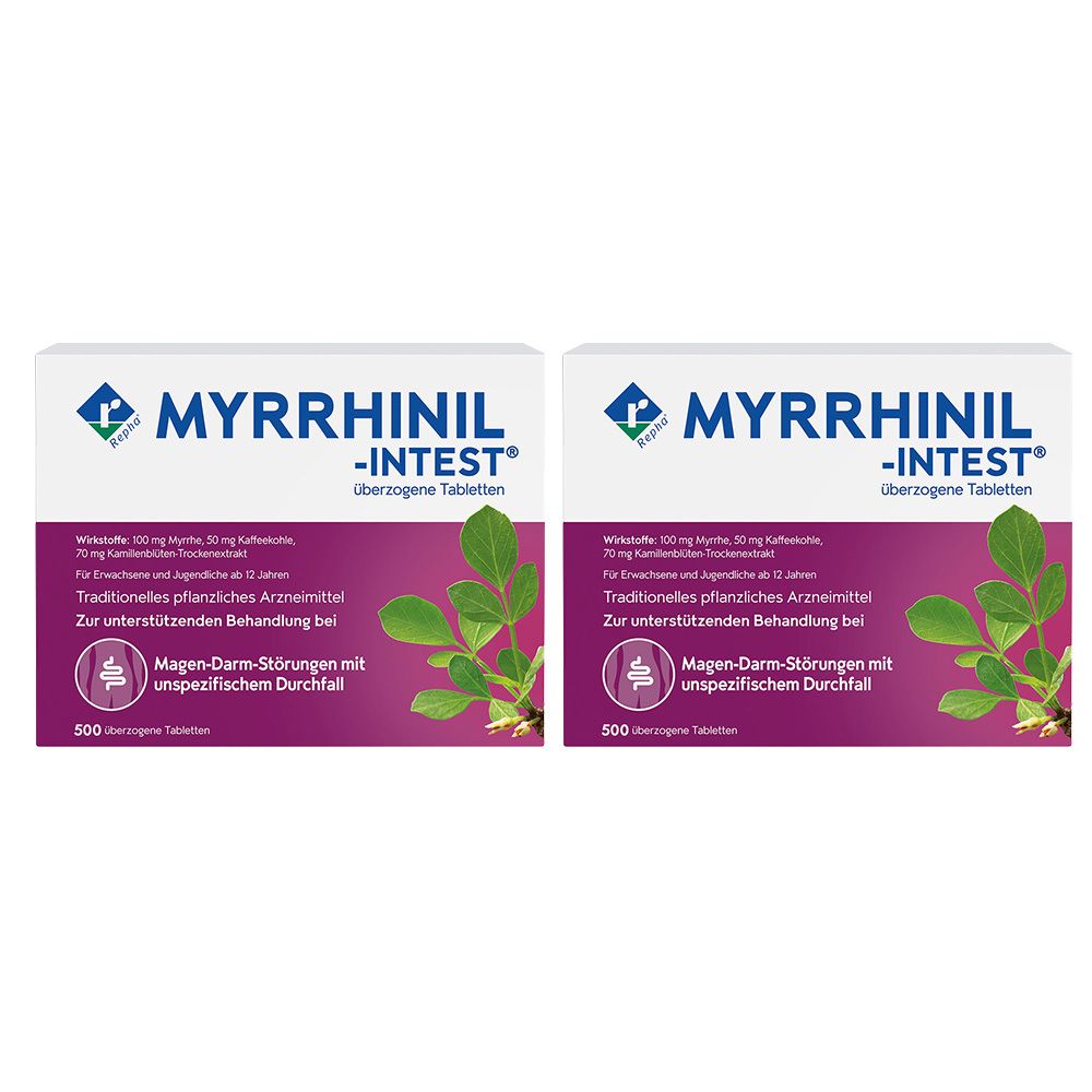 Myrrhinil Intest überzogene Tabletten 2x 2x500 St Überzogene
