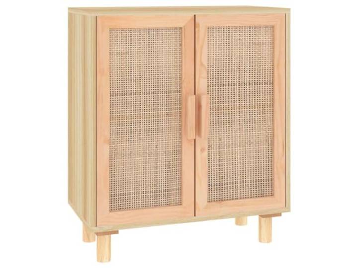 GHVBNMF Sideboard Kommode mit Rattantür 60x30x70 cm Braun Kompakter Beistellschrank fürs Wohnzimmer und den Flur, mit Wiener Geflecht und soliden Holzbeinen.