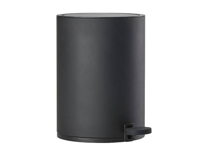 Mülleimer ZONE DENMARK Karma 3 l , schwarz, H:26,3cm Ø:18,1cm, Stahl, Mülleimer, Mülleimer