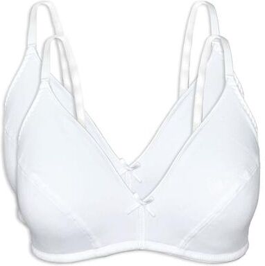 Plus Size Women's Bestform Cotton Wireless Bra with Lightly Lined Cups 2-Pack - 5006255 by Bestform in White White (Size 40 B)