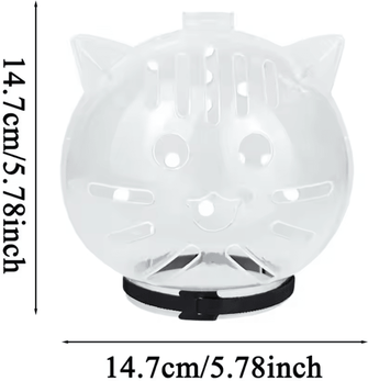Inspire Curations ClearGuard Breathable Cat Muzzle & Grooming Face Cover l
