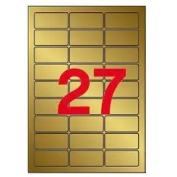 Agipa, Etiketten, Folien-Etiketten, 63,5 x 29,6 mm, gold