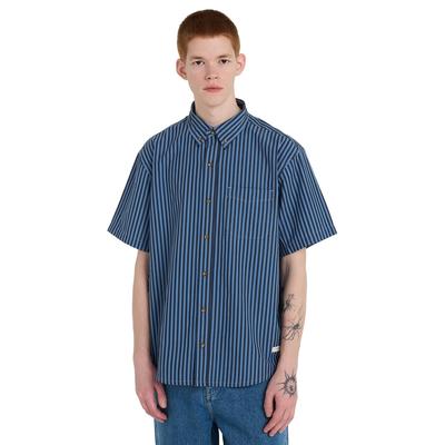 Kurzarmhemd ELEMENT "Regular Button Down", Herren, Gr. M, blau (riviera, offschwarz), Obermaterial: 100% Baumwolle., Hemden
