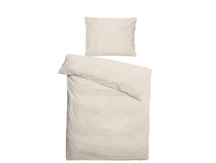 Ralph Bauer Bettwäscheset, Beige, Textil, Streifen, 160x210 cm, pflegeleicht, atmungsaktiv, hautfreundlich, bügelleicht, edel glänzend, Heimtextilien, Bettwäsche, Bettwäsche, Damast Bettwäsche