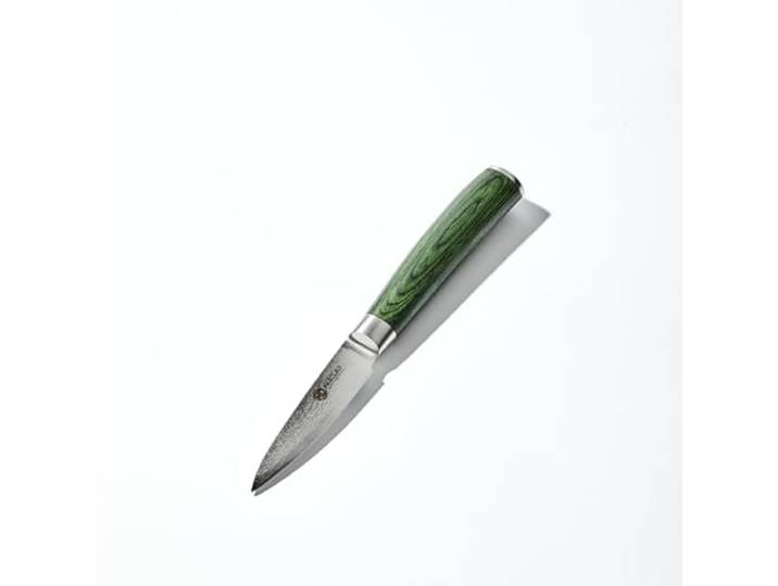 HexClad Schälmesser 9 cm – japanischer Damaststahl, Full Tang Rasiermesserscharfe Klinge, Full-Tang-Konstruktion, Pakkaholzgriff, Paring Knife für feine Arbeiten