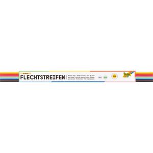 Folia Bastelset 70215 Flechtstreifen Rainbow, 200 Streifen, farbig sortiert, 130g/m², 50 x 1,5cm